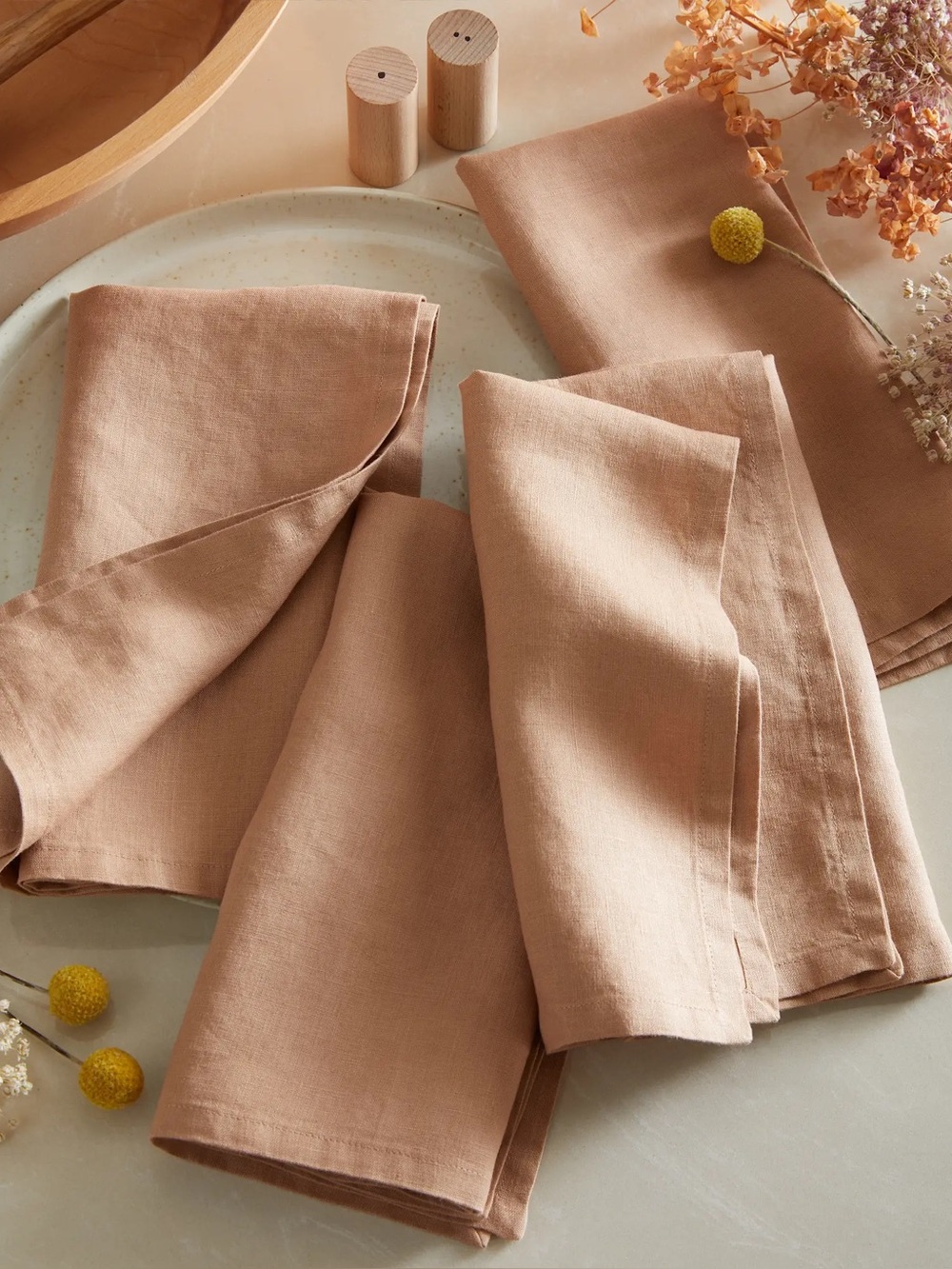 NWOT Quince European Linen Napkins In Desert Sunset Set Of 4 20”x20”